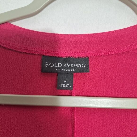 Bold Elements Womens Cut To Curve Blouse Barbie Pink Glam Rock Party Medium - Picture 5 of 10